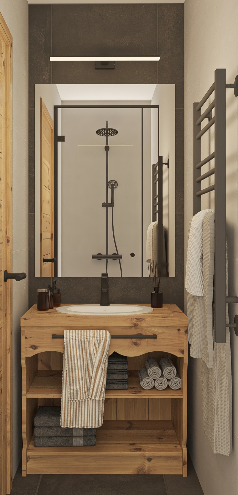 Salle de bain hotel moderne design montagne